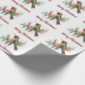 Waterverf Merry Christmas Hummingbird Cadeaupapier (Hoek)
