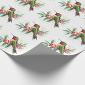 Waterverf Merry Christmas Hummingbird Cadeaupapier (Hoek)