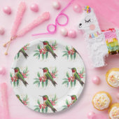 Waterverf Merry Christmas Hummingbird Papieren Bordje (Feest)