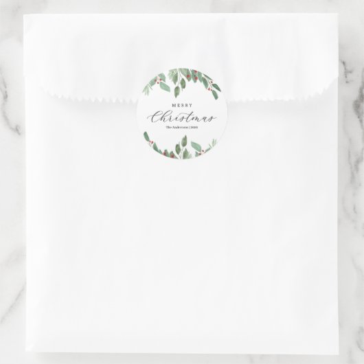 Waterverf Merry Christmas Label (Tas)