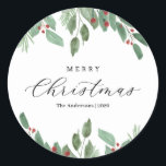 Waterverf Merry Christmas Label<br><div class="desc">Waterverf Merry Christmas Label om uw touch toe te voegen aan producten en cadeauverpakking.</div>