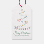 Waterverf Merry Christmas Lights Tree Modern Cadeaulabel (Voorkant)