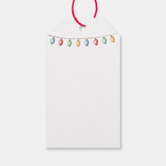 Waterverf Merry Christmas Lights Tree Modern Cadeaulabel (Achterkant)