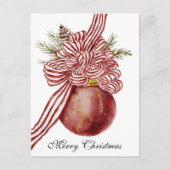 Waterverf Merry Christmas Ornament Typografie Feestdagenkaart (Voorkant)