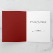 Waterverf Merry Christmas Striped Bow Ornament Kaart (Binnen)