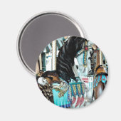 Waterverf Merry-Go-Round Horse Magneet (Voorkant / Achterkant)