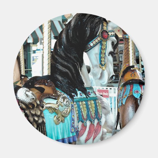 Waterverf Merry-Go-Round Horse Magneet (Voorkant)