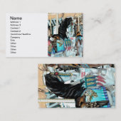 Waterverf Merry-Go-Round Horse Visitekaartje (Voorkant / Achterkant)