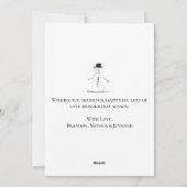 Waterverf Merry Kerstmis Snowman Feestdagenkaart (Achterkant)