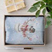 Waterverf Merry Kersttypografie Cute Snowman Tissuepapier (Geschenk)