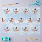 Waterverf Merry Kersttypografie Cute Snowman Tissuepapier (Craft)