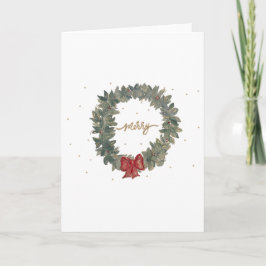 Waterverf Merry Wreath Kaart
