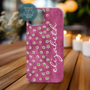 Waterverf Messy Fun Polka Dots limoen warme roze Case-Mate iPhone Case