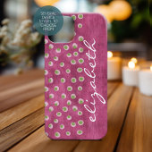Waterverf Messy Fun Polka Dots limoen warme roze Case-Mate iPhone Case