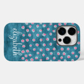 Waterverf Messy Polka Dots - blauw en roze Case-Mate iPhone Case (Achterkant (horizontaal))