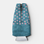 Waterverf Messy Polka Dots - blauw en roze Flesjeskoeler (Achterkant)