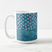 Waterverf Messy Polka Dots - blauw en roze Koffiemok (Links)