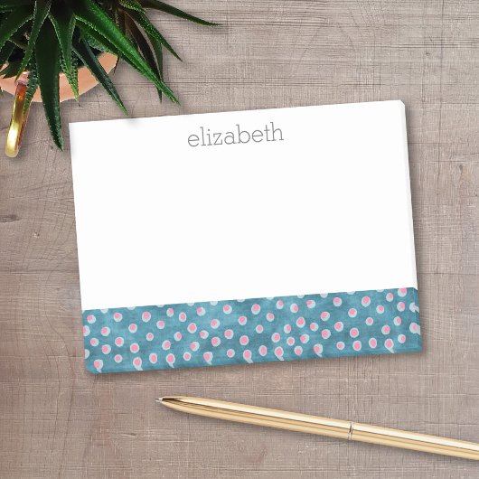 Waterverf Messy Polka Dots - blauw en roze Post-it® Notes