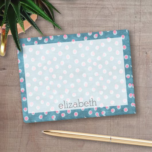 Waterverf Messy Polka Dots - blauw en roze Post-it® Notes