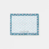Waterverf Messy Polka Dots - blauw en roze Post-it® Notes (Voorkant)