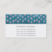 Waterverf Messy Polka Dots - blauw en roze Visitekaartje (Achterkant)