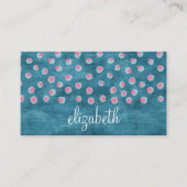 Waterverf Messy Polka Dots - blauw en roze Visitekaartje (Voorkant)