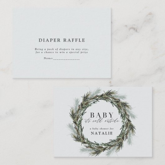 waterverf met baby shower-luierhandel notitiekaartje (Voorkant / Achterkant)