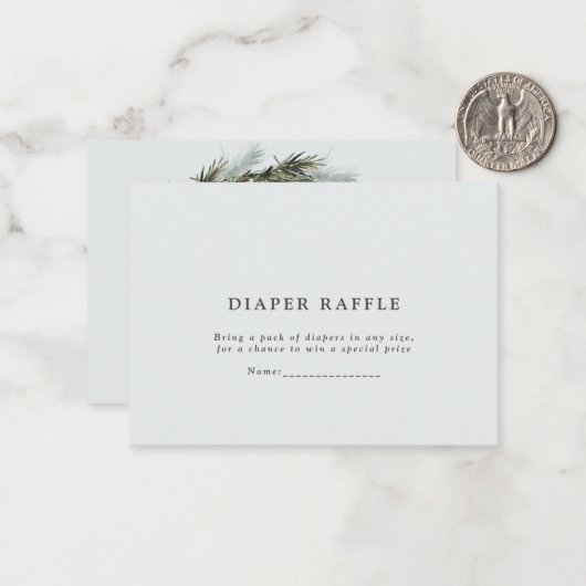 waterverf met baby shower-luierhandel notitiekaartje (Voorkant / Achterkant in situ)