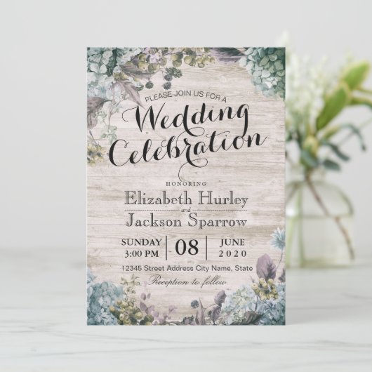 Waterverf met bijtende bruiloft botanische flora e kaart (Staand voorkant)