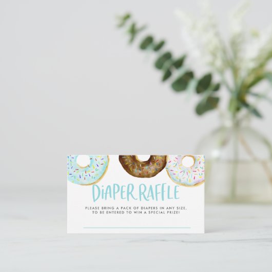 Waterverf met blauw en chocolade Donuts Diaper Raf Informatiekaartje (Staand voorkant)