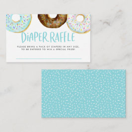 Waterverf met blauw en chocolade Donuts Diaper Raf Informatiekaartje