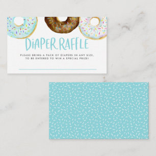 Waterverf met blauw en chocolade Donuts Diaper Raf Informatiekaartje