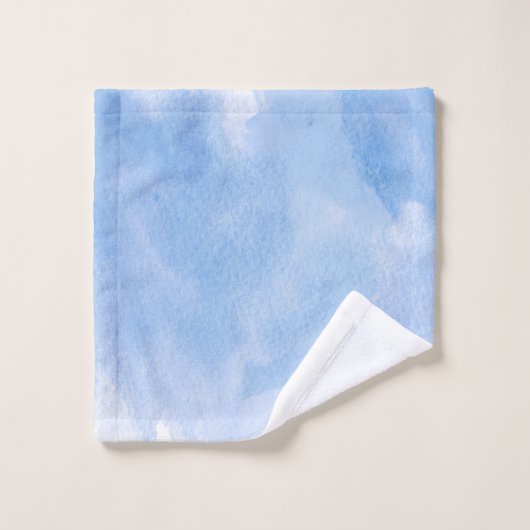 Waterverf met blauw esblad bad handdoek (Wasdoekje)