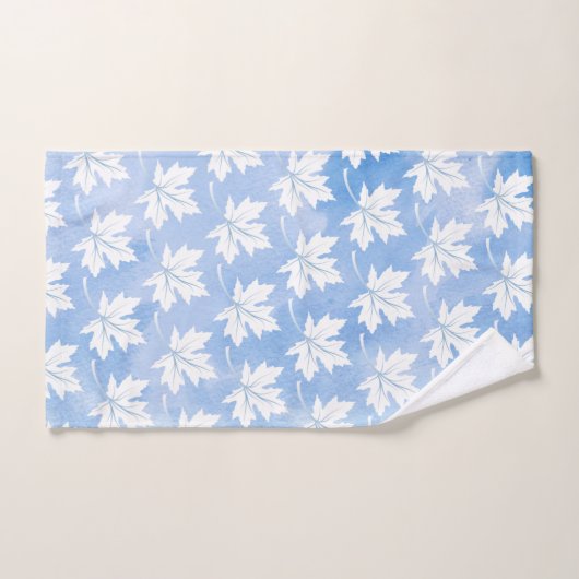 Waterverf met blauw esblad bad handdoek (Handdoek)