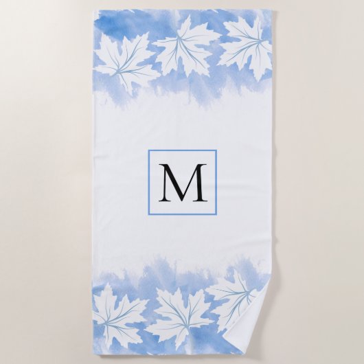 Waterverf met blauw esblad strandlaken (Voorkant)