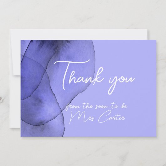 Waterverf met blauw lavendel bedankkaart (Voorkant)