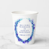 Waterverf met blauw waterspatten papieren bekers (Achterkant)