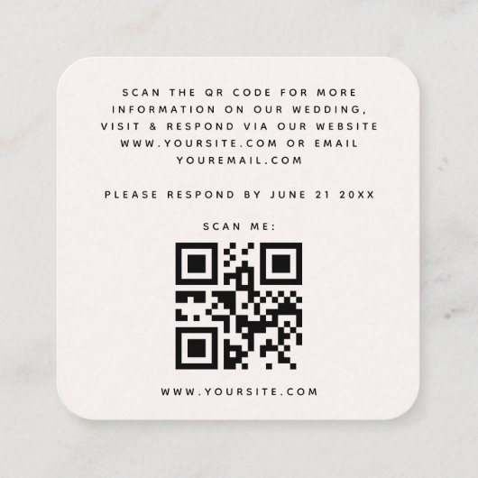 Waterverf met bloedige QR-code bruiloft Informatiekaartje (Achterkant)