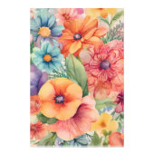 Waterverf met bloemen over de hele linie - Jasmine Foto Afdruk (Voorkant)