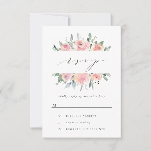 Waterverf met blokjes en tanden RSVP kaartje (Voorkant)