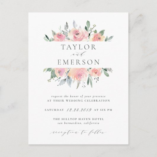 Waterverf met blokjes en tanden uitnodiging briefkaart (Voorkant)