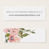 Waterverf met Blush Pink Wedding website RSVP Mini Visitekaartjes (Voorkant /achterkant)