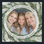 Waterverf met botanisch elegant fotocadeau imitatie canvas print<br><div class="desc">Waterverf met botanische elegante foto cadeau voor eucalyptus. Grootmoederstekst kan aangepast worden om moeder,  vader,  grootvader,  broer,  oom,  zuster,  tante,  pup,  abuela te zeggen,  elke tekst van uw keuze. Een verbluffend elegant design voor de klas.</div>
