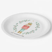 Waterverf met botanische schattige kerstpoten papieren bordje (Gekanteld)