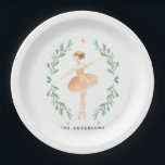 Waterverf met botanische schattige kerstpoten papieren bordje<br><div class="desc">Notenkraker waterverf botanische schattige kerst feestelijke vakantie ontwerp</div>