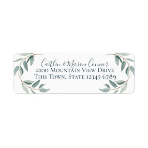 Waterverf met botanische spoeltjes etiket