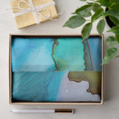 Waterverf met Bright Turquoise Wash-decoupage Tissuepapier (Geschenk)