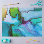 Waterverf met Bright Turquoise Wash-decoupage Tissuepapier (Craft)