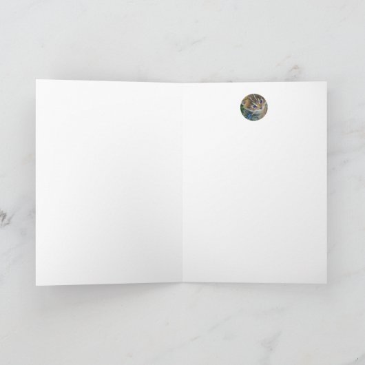 Waterverf met bruin Tabby Kitten en Dragonfly Kaart (Binnen)