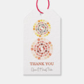 Waterverf met cirkelvormig mozaïekontwerp cadeaulabel (Voorkant)